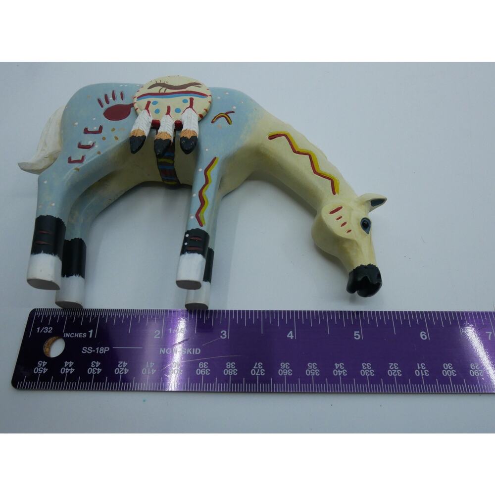 Robert Shields Story Teller Painted Horse Figure 4" Tall Dreamcatcher Arrow - Picture 16 of 16